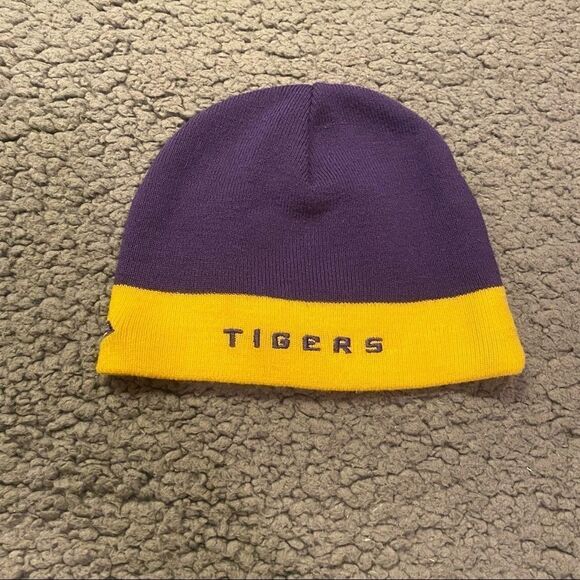 LSU Tiger Youth Beanie Purple/Gold OSFA - Picture 3 of 6